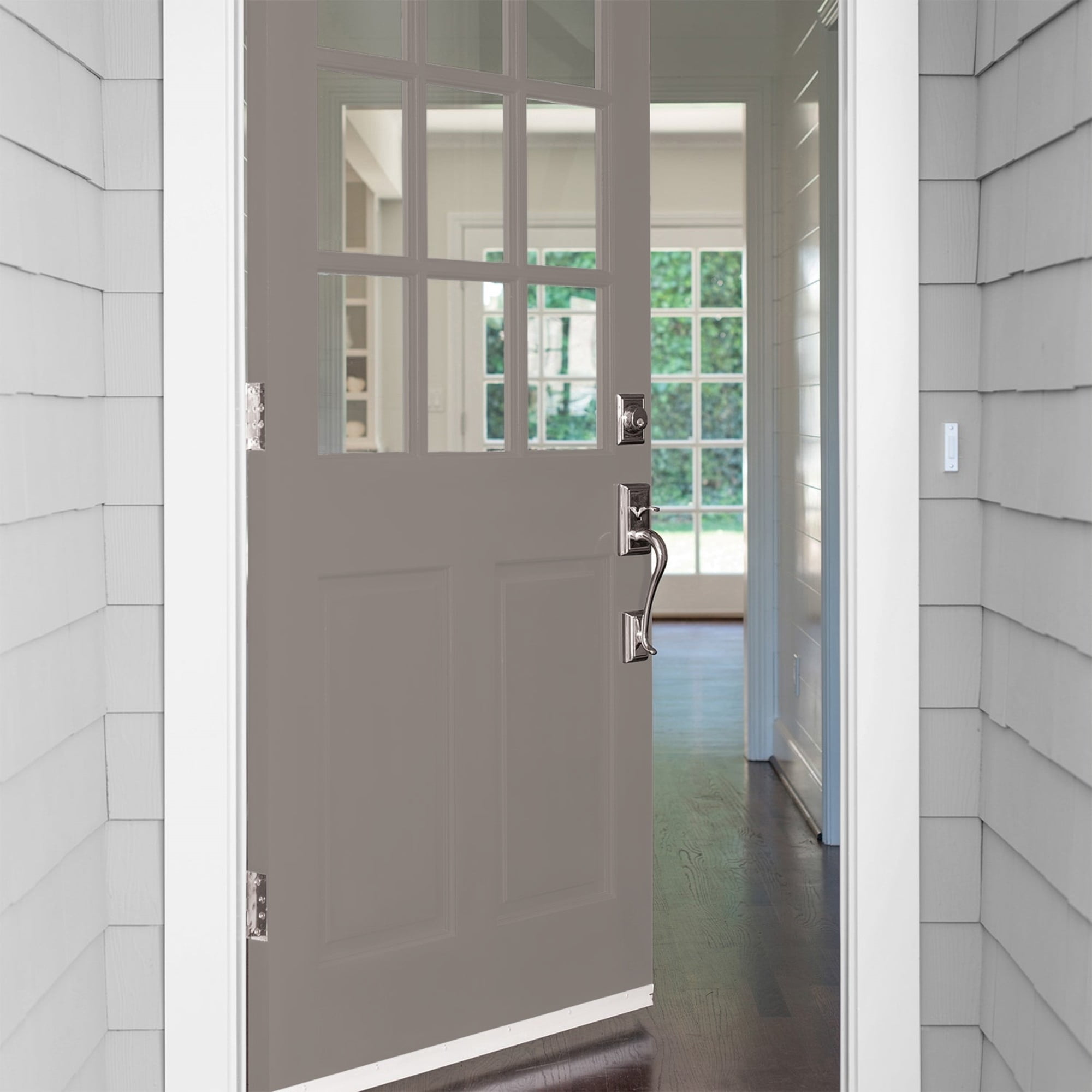 Glidden One Coat Elephant Gray / Grey Satin Exterior Paint with Primer, 1 Gallon