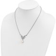 thumbnail image 4 of Sterling Silver Rhod-Plated 8-9mm White Fwc Pearl Cz With 1In Ext. Necklace (16.5 X 32) Made In China qh5206-16.5, 4 of 5