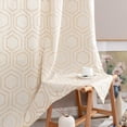 thumbnail image 3 of jinchan Yellow Boho Window Curtains 84 Inch Length 2 Panels Set Linen Textured Light Filtering Curtains Honeycomb Embroidered Des, 3 of 7