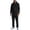 Black, variant on Men's Full Zip Hooded Tracksuit Set with Stripe Detail Long Sleeve Jacket and Drawstring Pants for Everyday Wear