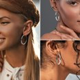 thumbnail image 4 of Alexcraft Thick Gold Chunky Earrings Steling Silver Post Hoops Earrings For Women Hollow Tube Hoops Earrings Hypoallergenic Lightweight Huggie Hoop Large Earrings, 4 of 7