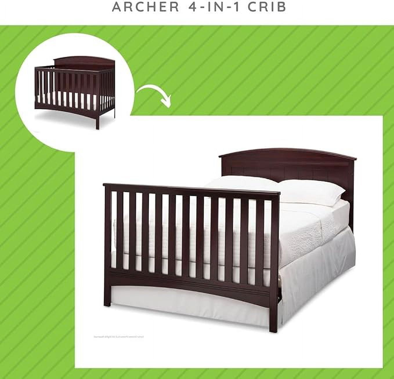 Full-Size Conversion Kit Bed Rails for Archer Cribs by Delta Children - #0050 (Dark Chocolate - 207)