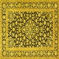 thumbnail image 1 of Ahgly Company Machine Washable Indoor Square Persian Yellow Traditional Area Rugs, 5' Square, 1 of 4