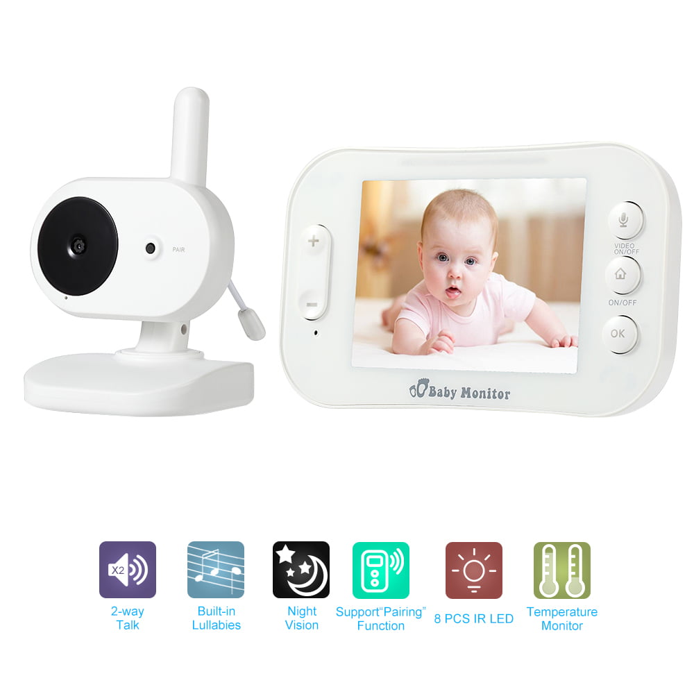 3.5" Wireless Digital Video Baby Monitors LCD Audio Remote Camera Night Vision 