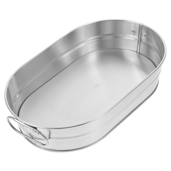 Masteelf Stainless Steel Ice Cube Bucket Beverage Tub Beer Bottle Cooling Bucket with Handle