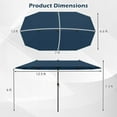 thumbnail image 3 of Gymax 13 FT Double-sided Patio Umbrella Outdoor Large Twin Size Umbrella Navy, 3 of 10