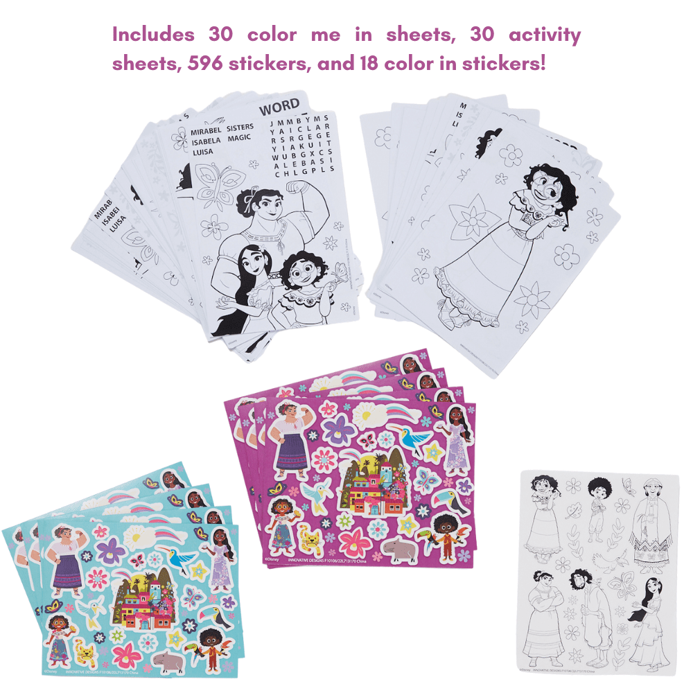 Disney Encanto Mirabel Girls Art Kit Stickers Markers Gel Pens 200 Piece Set, for Ages 3+