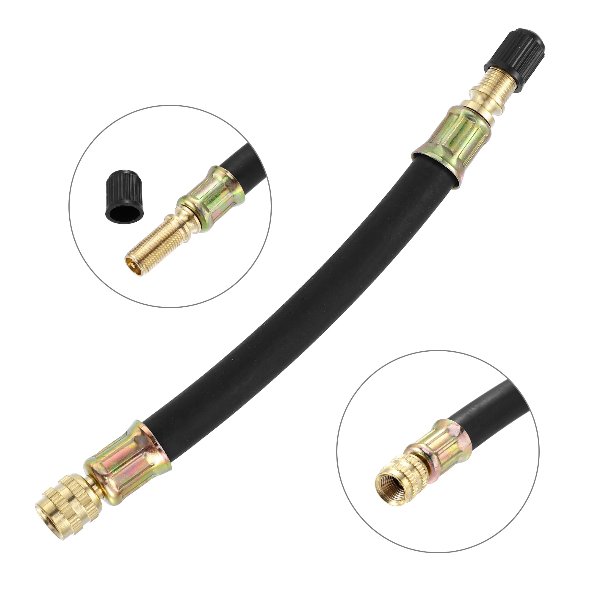 Unique Bargains 4pcs Tire Valve Extension Stem Adaptor Tool Flexible Dual Extender Pipes