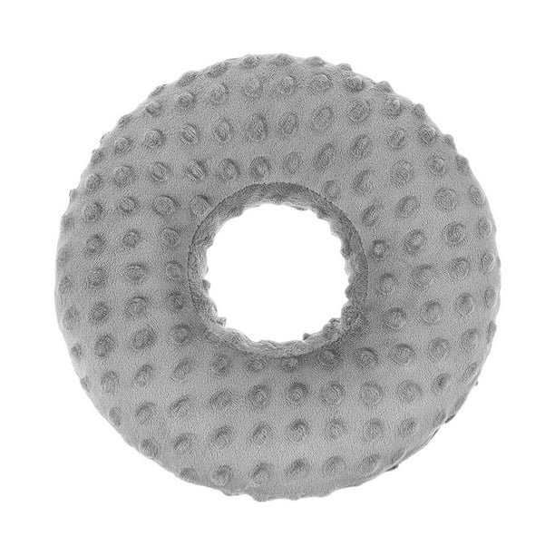 Almohada para perforar orejas de algodón PP, redonda, lavable, para quienes duermen de lado. Gris
