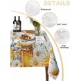 thumbnail image 2 of Daisy Spring Floral Table Cloth, Waterproof Tablecloth for Square Tables, Farmhouse Botanical Green Leaves Wooden Reusable Washable Fabric Table Cover for Restaurant Kitchen Dining Tables 54"x54", 2 of 9