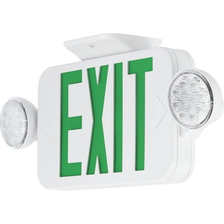 Progress Lighting Pecue-Ug-30-Rc Green Led Exit Sign - White
