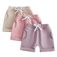 thumbnail image 2 of Black Shorts Toddler Little Girls Shorts 3 Pack Breathable Lightweight Soft Elastic-Waist Pockets Summer Outfits, 2 of 7