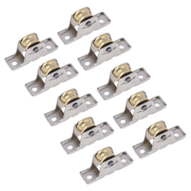 10piezas 1.6 cm de Diámetro de Un Solo Rodillo Ventana Panel Polea Polea Ruedas Plata + Oro
