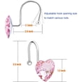 thumbnail image 3 of Shower Curtain Hooks Rings for Bathroom, 12PCS Heart Stainless Steel Rust Resistant Decorative Rhinestones Shower Curtain Rings Hangers for Shower Curtains, 3 of 6