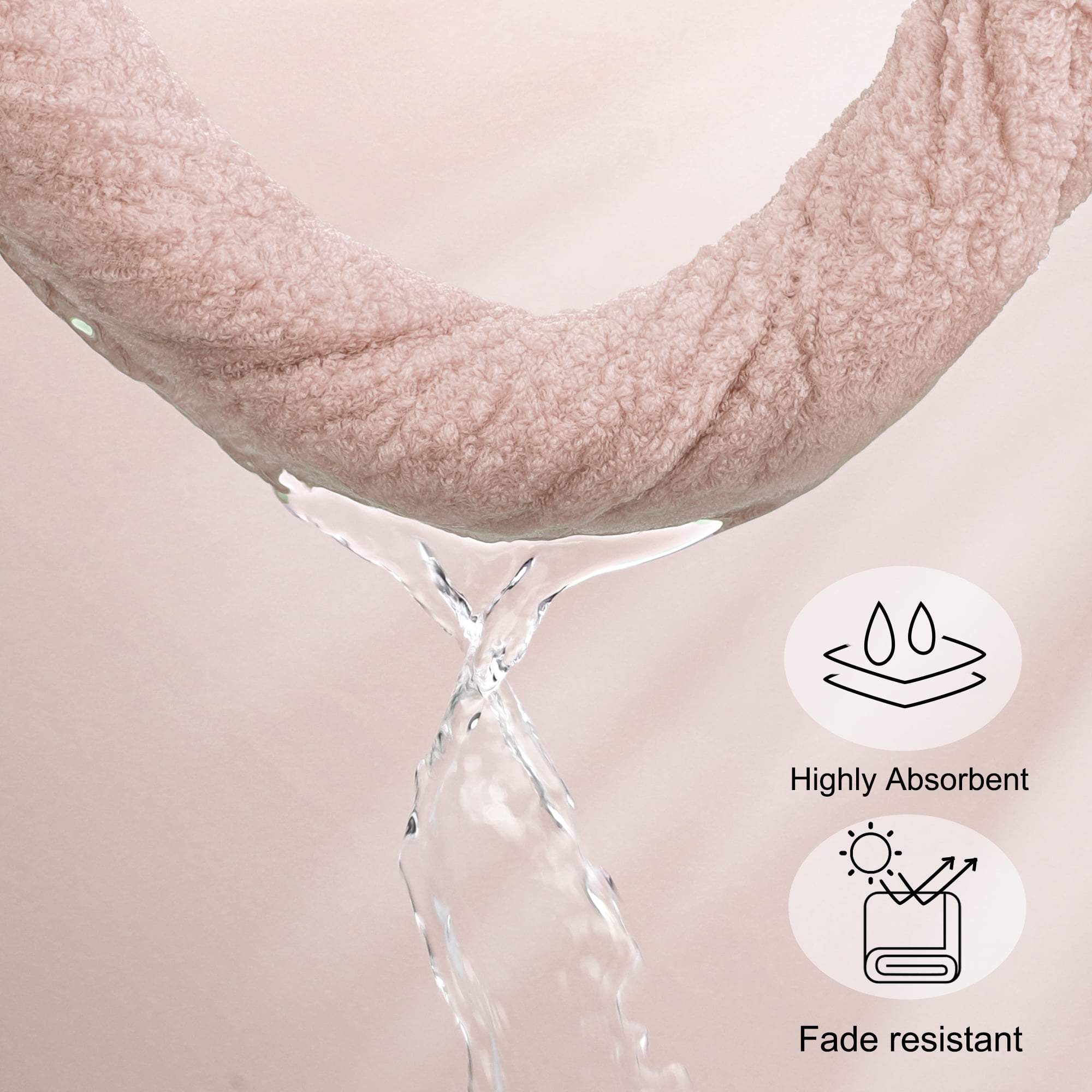 Unique Bargains 100% Combed Cotton 8 Piece Towel Set Soft 600 GSM Luxury Absorbent Misty Rose