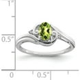 thumbnail image 4 of Sterling Silver Rhodium Plated Diamond & Peridot Ring (Size 6) Made In India qr4504pe-6, 4 of 5