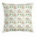 thumbnail image 1 of Sloth Throw Pillow Cushion Cover, Baby Sloth and Mother Soft Colored Flowers Coconut Tree Leaves Happy Family, Decorative Square Accent Pillow Case, 20 X 20 Inches, Light Brown Green, by Ambesonne, 1 of 2