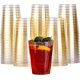 thumbnail image 1 of 50 Premium Tjocka Plastglas, Plastpartyglas med Guldglitter (285ml / 10oz) - Återanvändbara Plastglas, Tumblers, 1 of 5