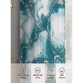 thumbnail image 6 of White Dark Green Marble Sheer Curtains 63 Inch Length 2 Panels Set Window Treatments, Modern Abstract Art Marble Crack Rod Pocket Semi Curtains for Living Room/Bedroom/Kitchen Décor, 104"W x 63"L, 6 of 7
