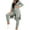 Gray, variant on ZACPNCV Women's Solid Color Casual Crew Neck Long Sleeve Top and Shorts With Pocket Suit Blue