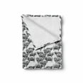 thumbnail image 2 of Cattle Soft Flannel Fleece Throw Blanket, Vintage Engraved Style Herd of Sheep and Lamb with Fur on White Background, Cozy Plush for Indoor and Outdoor Use, 50" x 70", Black and White, by Ambesonne, 2 of 6