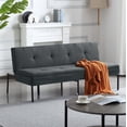 thumbnail image 3 of 63.39 Inch Futon Sofa Bed with 5-Position Adjustable Backrest for Compact Living Spaces, 3 of 21