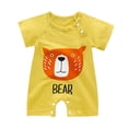 thumbnail image 1 of ¡Herrnalise Ropa para bebés, niños y niñas, mono de dibujos animados para recién nacidos, mono de verano de manga corta de una pieza, mono amarillo!, 1 of 3