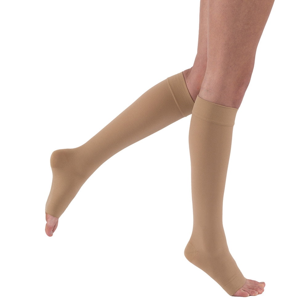 Jobst 6038590 20-30 mmHg Relief Petite Open Toe Silicone Knee High, Beige - Large Full Calf