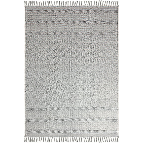 Casavani Hand Woven Boho Dhurrie Cotton Rug,Gray 2x3 feet