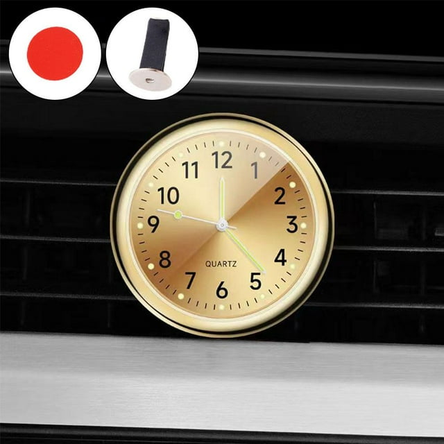 Universal Car Dash Clock, Luminous Quartz Watch Ornament for Vehicle Dashboard, Metal Mounted Automotive Timepiece, Compact & Accurate Interior Accessory