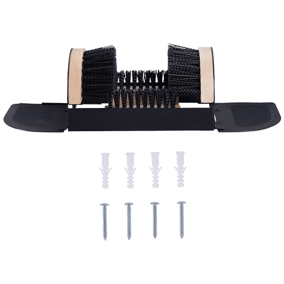 Boot Scraper Outdoor Shoe Brush - Shoe Cleaner Brush, Boot Scrubber - Heavy Duty Shoe Cleaning,1 * Boot Scraper Brush 1 set * screws,Black