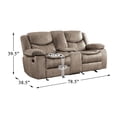 thumbnail image 3 of Lexicon Bastrop Fabric Double Glider Reclining Loveseat with Console in Brown, 3 of 5