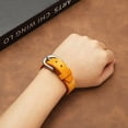 thumbnail image 5 of Uxcell 0.7" 1Set Leather Belt Bracelet for Men Women, Black/Khaki, 5 of 6