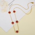 thumbnail image 7 of Clover Jewelry Set 18K Gold Plated Stainless Steel Necklace with Flower Design Four leaf clover for Women, Elegant Four Leaf Clover Necklace Floral Style Jewelry, 7 of 7