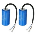 thumbnail image 1 of Uxcell 100uF 250VAC 2 Fils 50/60Hz CD60 Condensateur de Course 2 Pack, 1 of 5