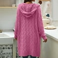 thumbnail image 4 of Winter clothing for women Plus Size Hooded Cardigan Sweater Open Front Knit Coat With And Pockets, 4 of 5
