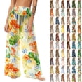 thumbnail image 1 of Pincandy Women Mesh Boho Beach Pants See Through Sheer Swimsuit Bikini Bottom Cover up Party Elastic High Waist Wide Leg Pants, 1 of 7