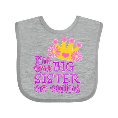 

Inktastic I m the big sister to twins. Gift Baby Girl Bib