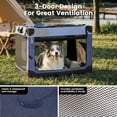 thumbnail image 3 of Pet Soft Collapsible Dog Crate - 26 Inch Portable Travel Dog Crate for Puppy/Small Dogs Indoor & Outdoor, 3-Door Pet Crate with Durable Mesh Windows & Storage Bag, Blue, 3 of 6
