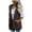 Coffee, variant on Lindreshi Winter Vest for Women Clearance Women Solid Pocket Color Jacket Plush Sleeveless Lapel Vest Loose Coat Top