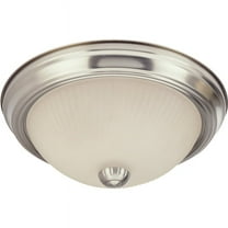 Home Impressions 11 In. Brushed Nickel Incandescent Flush Mount Ceiling Light Fixture