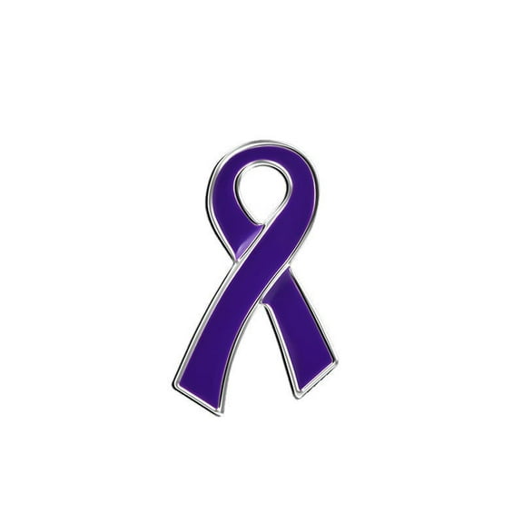 Large Flat Fibromyalgia Purple Ribbon Pins