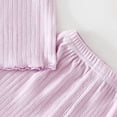 thumbnail image 7 of enyan Toddler Baby Girl Summer Clothes Short Sleeve Tops+Elastic Drawstring Plaid Shorts Two Piece Fruit Print Outfit Set(Purple,12-18 Months), 7 of 7