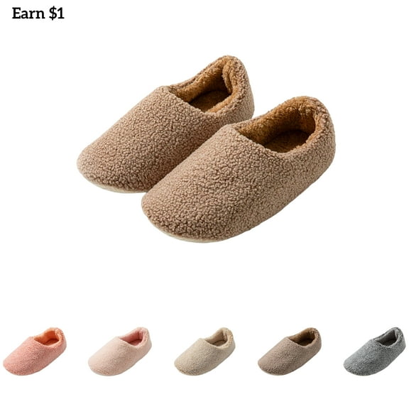 Tawop House Shoes for Women Fuzzy Slip On Closed Back Home Warm Cozy Plush Womens House Shoes Fall Winter Slippers