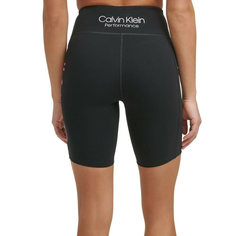 Calvin Klein Workout Shorts Womens size XL Black Brief Lined Elastic Waist  New