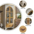 thumbnail image 3 of MONSLIPA Display Cabinet with Arched Glass Door, Bookcase Storage Pantry with 3 -Tier Shelves and Drawer for Living Room, 3 of 8