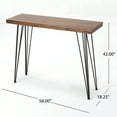 thumbnail image 4 of GDF Studio Ivy Industrial Faux Live Edge Rectangular Bar Table, Natural and Black, 4 of 13