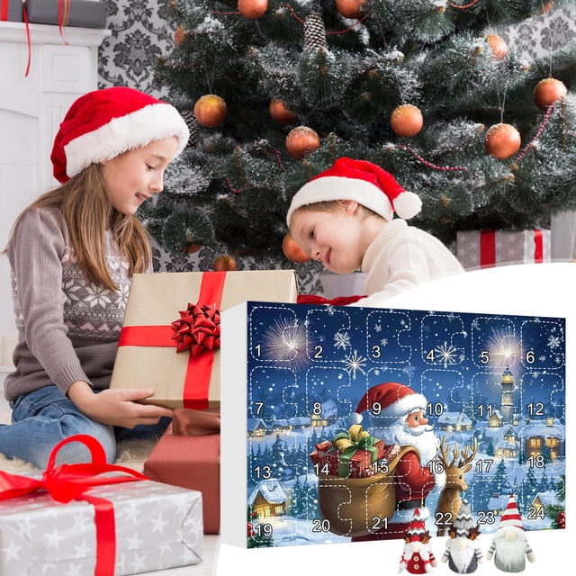 pstuiky Calendario de Adviento de 24 días con muñeco gnomo coleccionable: Navidad 2024. Regalos navideños para adultos y niños.