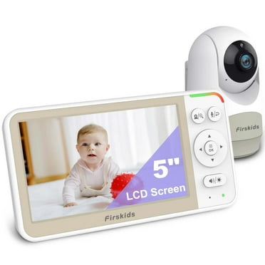 Firskids Video Baby Monitor with Camera and Audio, Baby Monitor with 5" inch LCD Display, 1000ft Range, Lullaby, No Wifi, ECO Mode