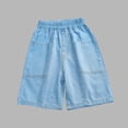 thumbnail image 5 of NAISIBABY Boys Thin Denim Shorts, High Rise with Pockets Summer Baggy Kids Trendy Casual Shorts Light Blue Size 14, 5 of 8